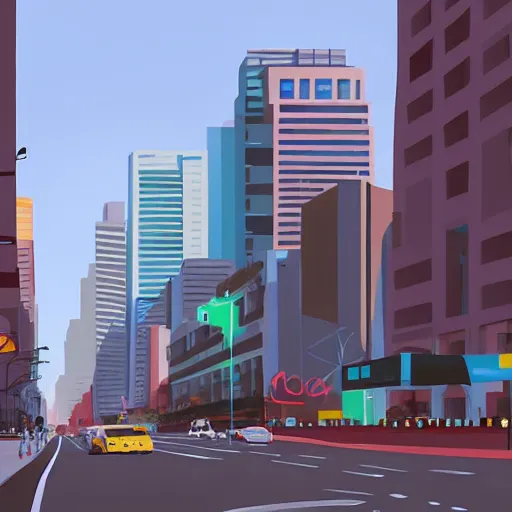 Prompt: avenida paulista painted by james gilleard