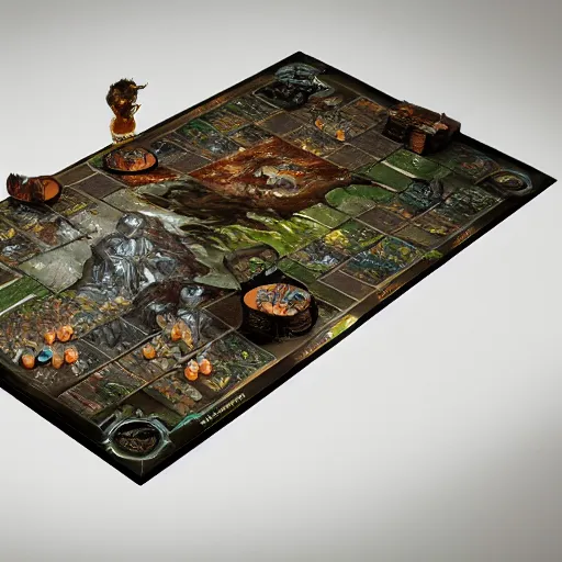 Image similar to tabletop game board, highly detailed, fantasy art, in the style of greg rutkowski, epic, fantasy, intricate, hyper detailed, artstation, concept art, smooth, sharp focus, ray tracing, top view