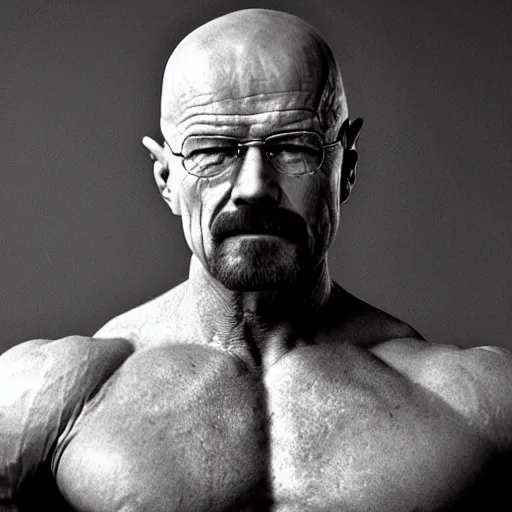 Prompt: walter white as a bodybuilder