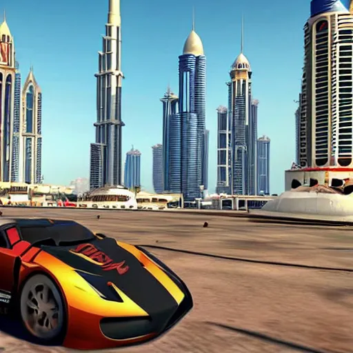 Image similar to gta : dubai, by disney