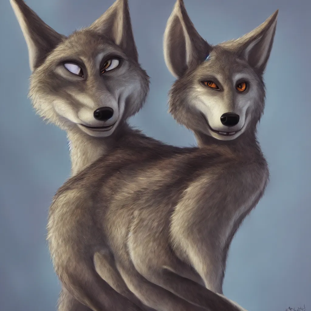 Prompt: oil painting of anthromorphic female wolf in style of zootopia female fursona furry furaffinity 4 k deviantart furry art fursona ar