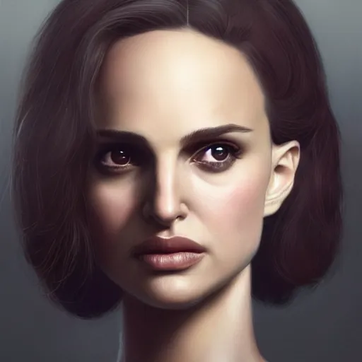 Image similar to closeup portrait of a young natalie portman as a female hitman, leon matilda, dramatic light, gorgeous view, depth, high detail, digital art, painted by greg rutkowski and seb mckinnon, by tim burton, trending on artstation