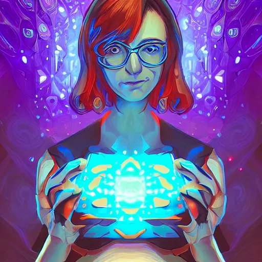 Image similar to skill magic geek inside matrix deepdream radiating a glowing aura stuff loot legends stylized digital illustration video game icon artstation lois van baarle, ilya kuvshinov, rossdraws,