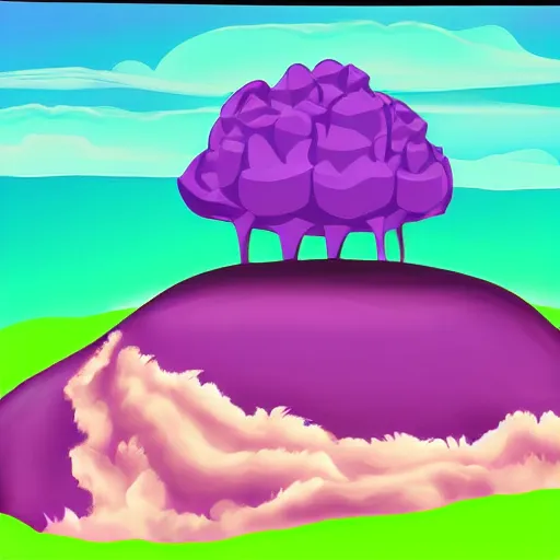 Image similar to purple floating island cartoon app background artwork, digital art, award winning