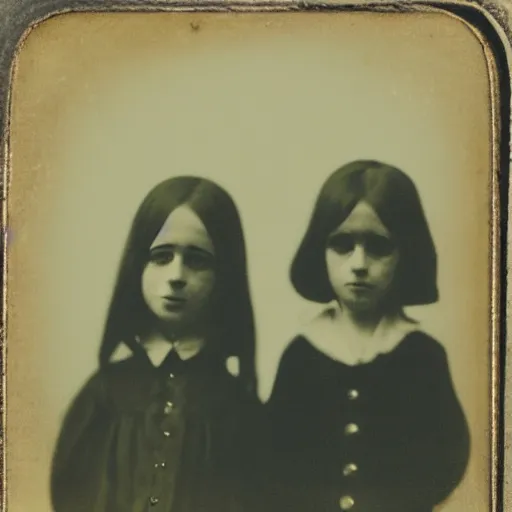 Prompt: daguerreotype of creepy spirits