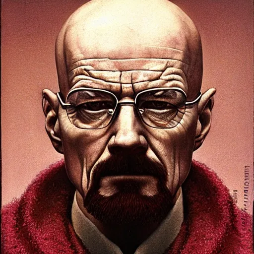 Prompt: walter white as a zdzisław beksinski