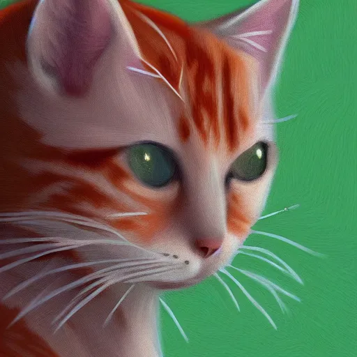 Prompt: A fuzzy orange cat. Sitting on planet earth. digital painting, in the style of Pixar