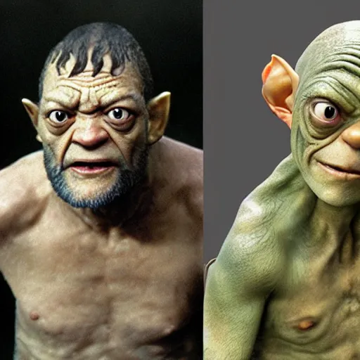 Image similar to Laurence fishburne as gollum