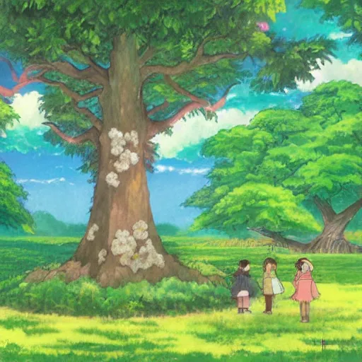 Prompt: a beautiful painting of tree made of butterfly studio ghibli