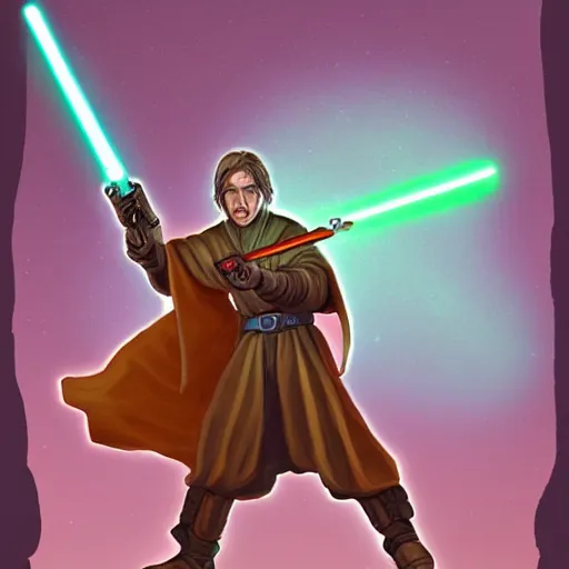 Prompt: illustration of a very cool jedi