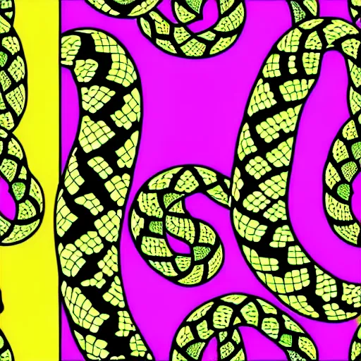 Image similar to seamless pattern showing poisonous snakes. colorful, hdr photography, seamless, tileable, ornament.