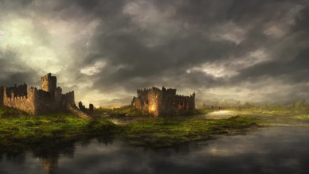 castle ruins wallpaper