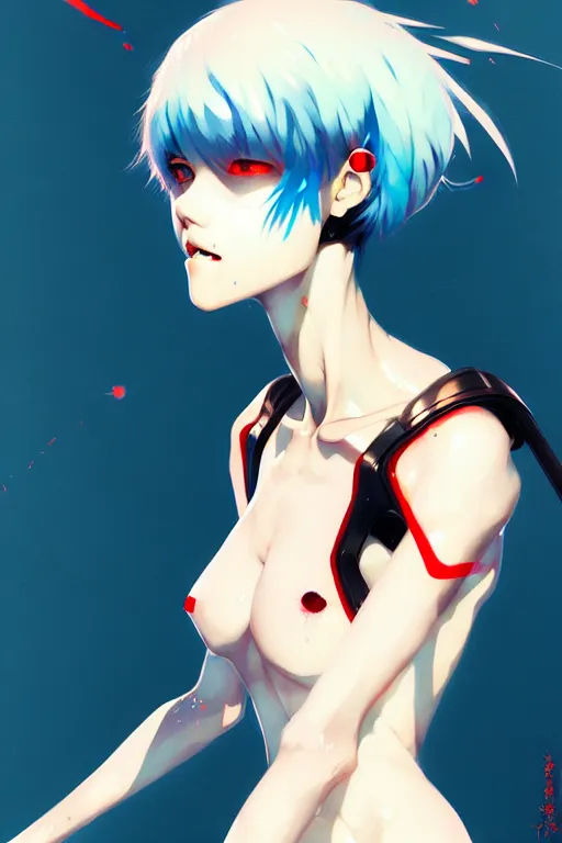 Image similar to a ultradetailed beautiful panting of rei ayanami, by conrad roset, greg rutkowski and makoto shinkai, trending on artstation