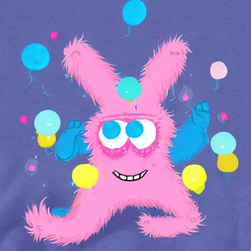 Image similar to cute cotton candy monster