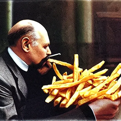 Image similar to lenin smokes french fries