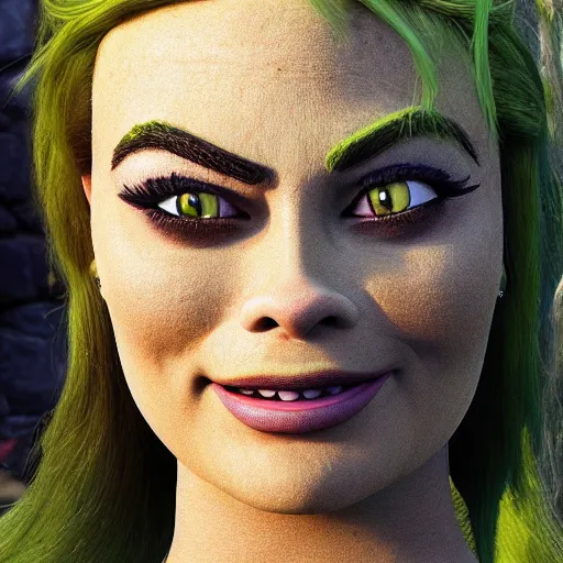 Image similar to nmargot robbie shrek mashup