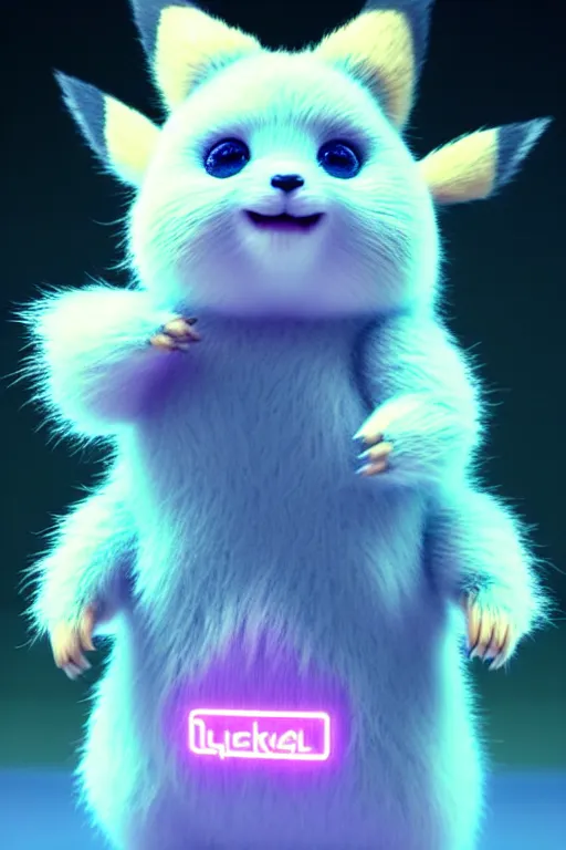 Prompt: high quality 3 d render cyberpunk very cute pastel fluffy! quokka cyborg, wires, highly detailed, vray smooth, in the style of detective pikachu, hannah yata charlie immer, dramatic neon blue light, low angle, uhd 8 k, sharp focus