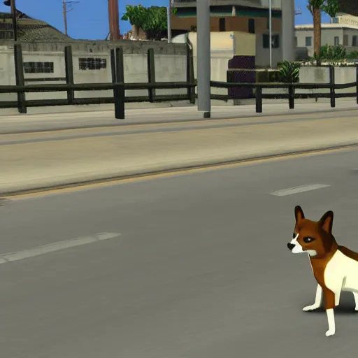 Image similar to a shiba Inu in GTA San Andreas