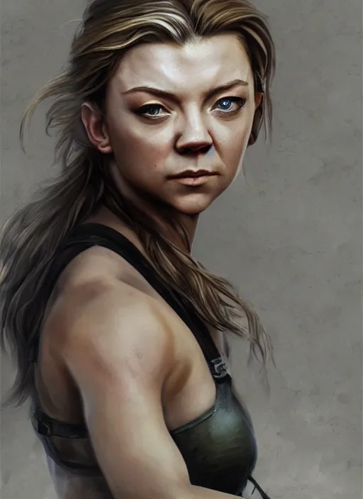 Image similar to a beautiful painting of Natalie Dormer as lara croft, detailed, trending on artstation, hd, masterpiece