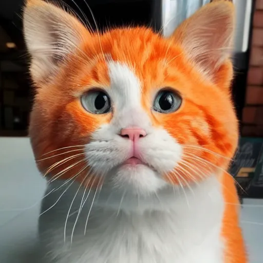 Image similar to an orange kitty front view