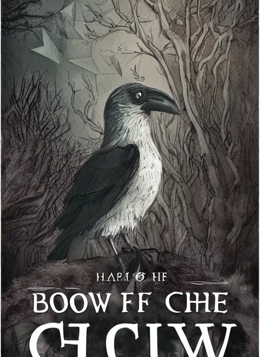 Image similar to book cover for the novel 'Crow of the Witch Hunt', digital art