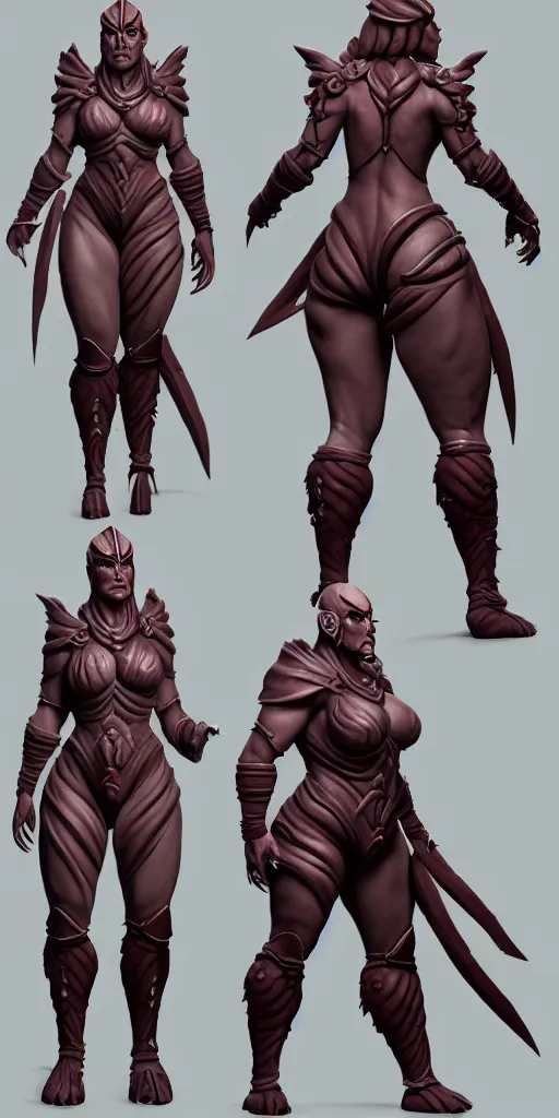 Image similar to stylized muscular heavy female grand inquisitor boss. concept art, character sheet, blizzard, eldenring, screenshot, extremely detailed, insanely detailed, stylized, zbrush, horror, bloodbourne, full body concept