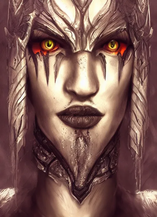 Image similar to a higly detailed airbrush portrait of a fantasy character, fantasy portrait, pinterest, baldur's gate, dynamic lighting, ambient lighting, deviantart, dndbeyond, dnd character portrait, fullsize, hires, 8 k 3 d