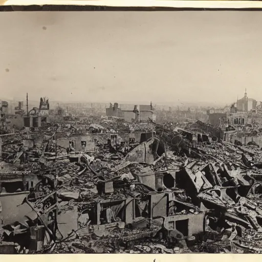 Image similar to the city crumbles as the air raids continue