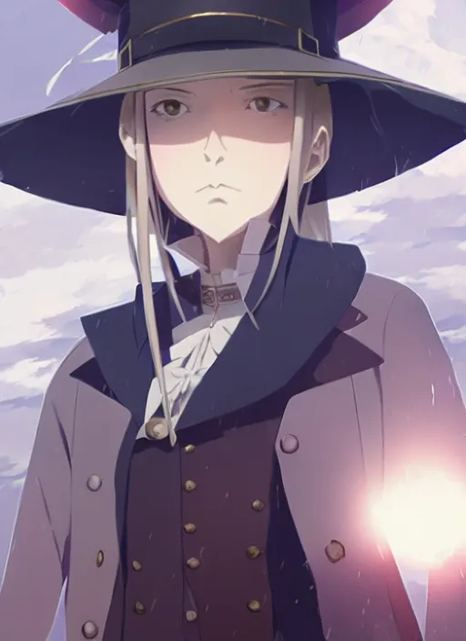 Image similar to portrait of lady maria, helm of second world war warship in background, illustration concept art anime key visual trending pixiv fanbox by wlop and greg rutkowski and makoto shinkai and studio ghibli and kyoto animation, symmetrical facial features, shoulder eyes, astral witch clothes, dieselpunk, realistic anatomy, gapmoe yandere grimdark, volumetric lighting, backlit