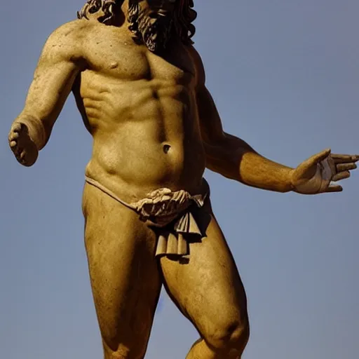 Prompt: Greek statue depicting gigachad