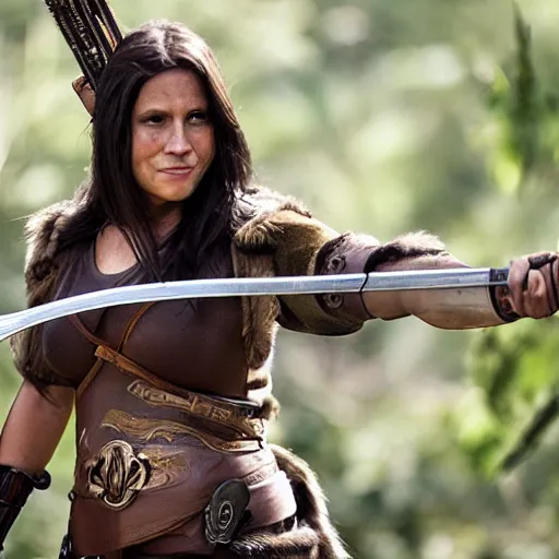 Image similar to photo of female robin hood amazon warrior