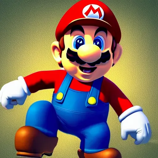 Prompt: “Super Mario in the GTA V loading screen”