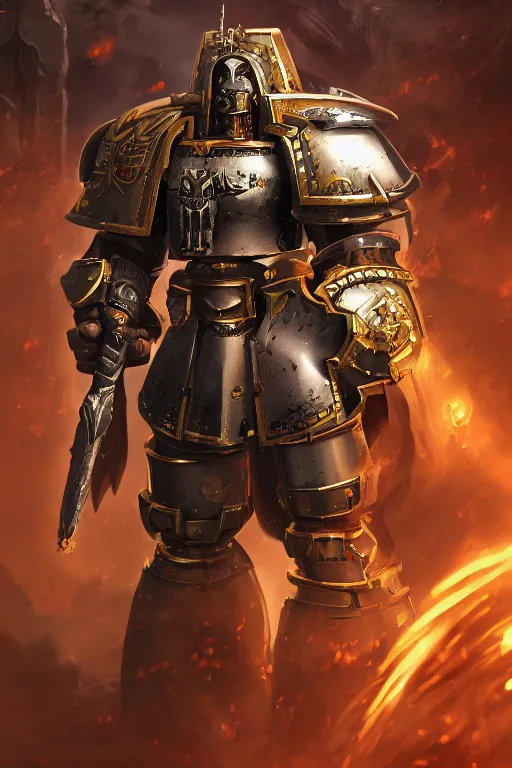 Image similar to armor portrait heros warhammer 4 0 k horus heresy fanart - the primarchs emperor by johannes helgeson animated with vfx concept artist & illustrator global illumination ray tracing hdr fanart arstation zbrush central hardmesh 8 k octane renderer comics stylized