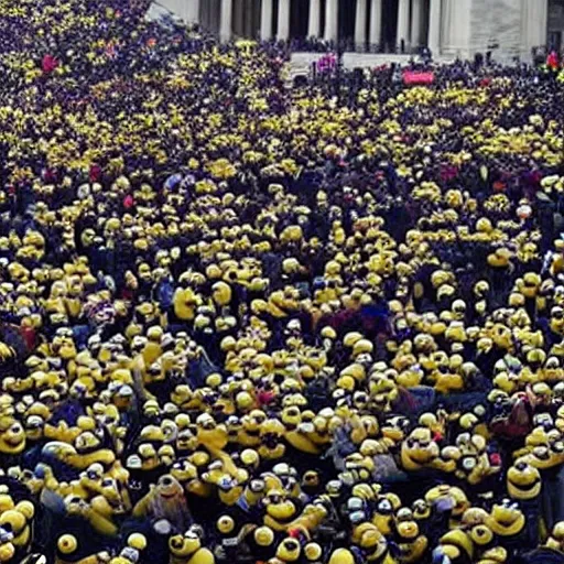 Image similar to thousands of minions invading the U.S. Capitol, Jan 6