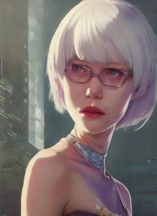 Image similar to highly detailed portrait of rei ayanami in gta v, stephen bliss, unreal engine, fantasy art by greg rutkowski, loish, rhads, ferdinand knab, makoto shinkai and lois van baarle, ilya kuvshinov, rossdraws, tom bagshaw, global illumination, radiant light, detailed and intricate environment