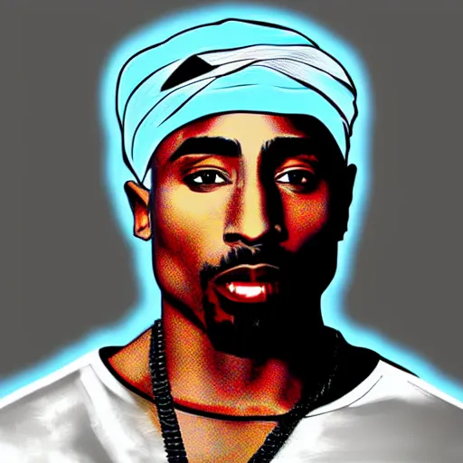 Prompt: tupac digital art