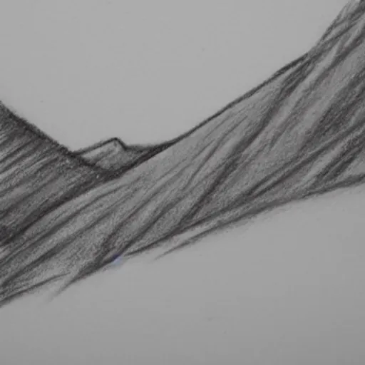 Image similar to charcoal pencil sketch of mountains, lower third, high contrast, black and white