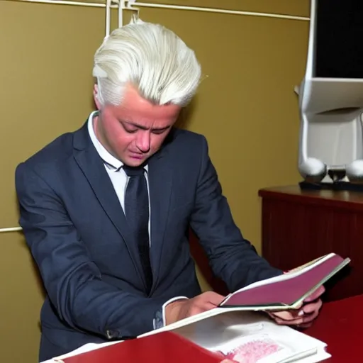 Prompt: geert wilders reading quran