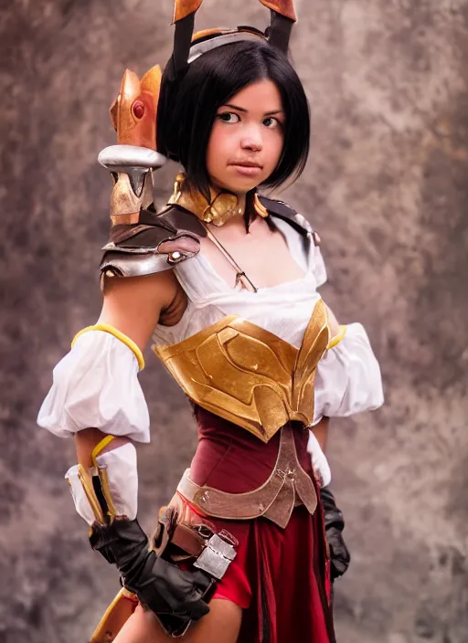 Image similar to a full portrait photo of real - life princess garnet final fantasy ix character, f / 2 2, 3 5 mm, 2 7 0 0 k, lighting, perfect faces, award winning photography.