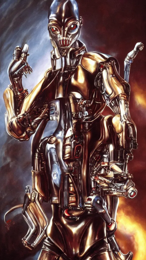 Image similar to jar jar binks as the terminator t - 1 0 0 0