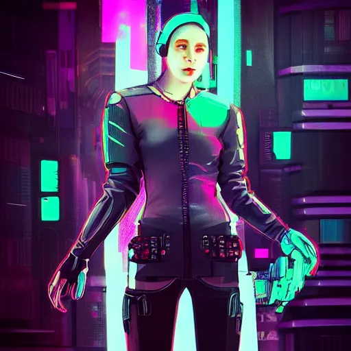 Prompt: “high detail picture of a Cyberpunk girl, digital art, concept art, neon colors, high contrast, sharp focus, hiperrealist, photorealist, Artstation trending, DeviantArt, cybernetics, techwear, urban samurai, netrunner, Shadowrun, Cyberpunk 2077, Deus Ex”