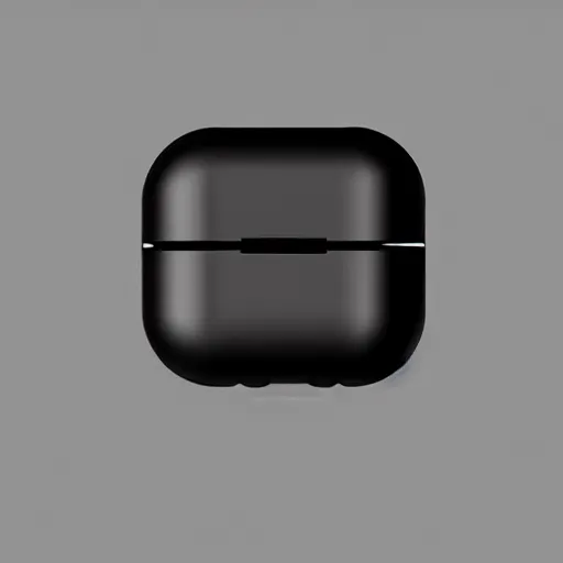 Image similar to black airpods pro case with marshmallow logo on it, studio, product photo