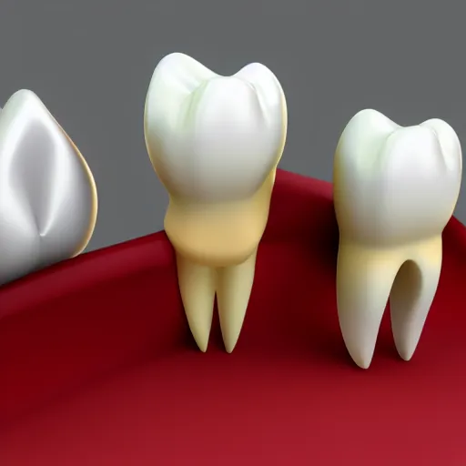 Prompt: poorly rendered 3 d set of teeth