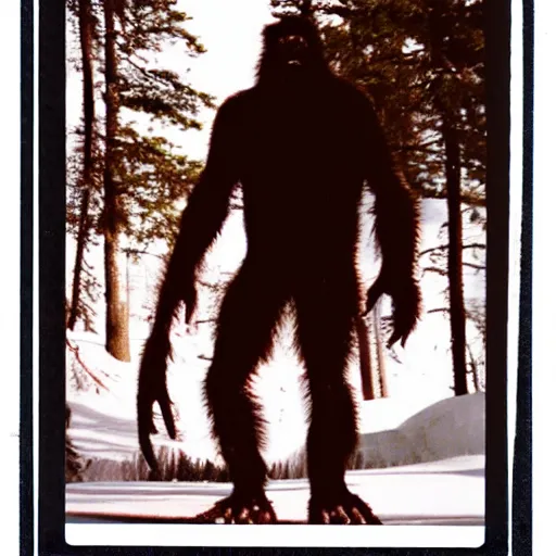 Prompt: actual picture of Bigfoot Polaroid