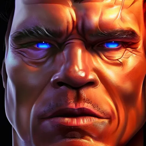 Image similar to a screenshot of arnold schwarzenegger as echo in overwatch, portrait, fantasy, beautiful face, vivid colors, elegant, concept art, sharp focus, digital art, hyper - realistic, 4 k, unreal engine, highly detailed, hd, dramatic lighting by brom, trending on artstation