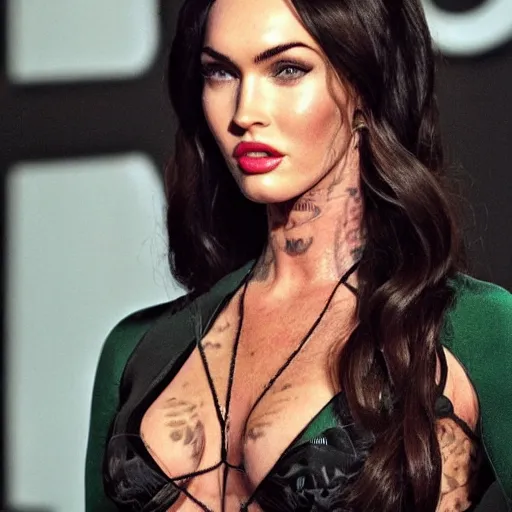 Prompt: megan fox as the riddler