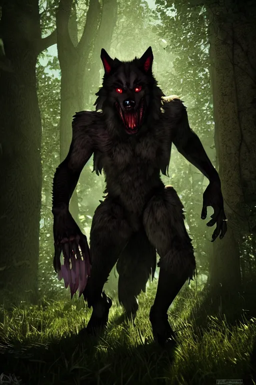 Image similar to werewolf from van helsing unreal engine hyperreallistic render 8k character concept art forest masterpiece