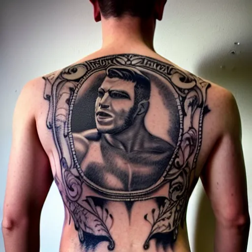 Image similar to a picture of my new back tattoo of chris redfield by tom of finland