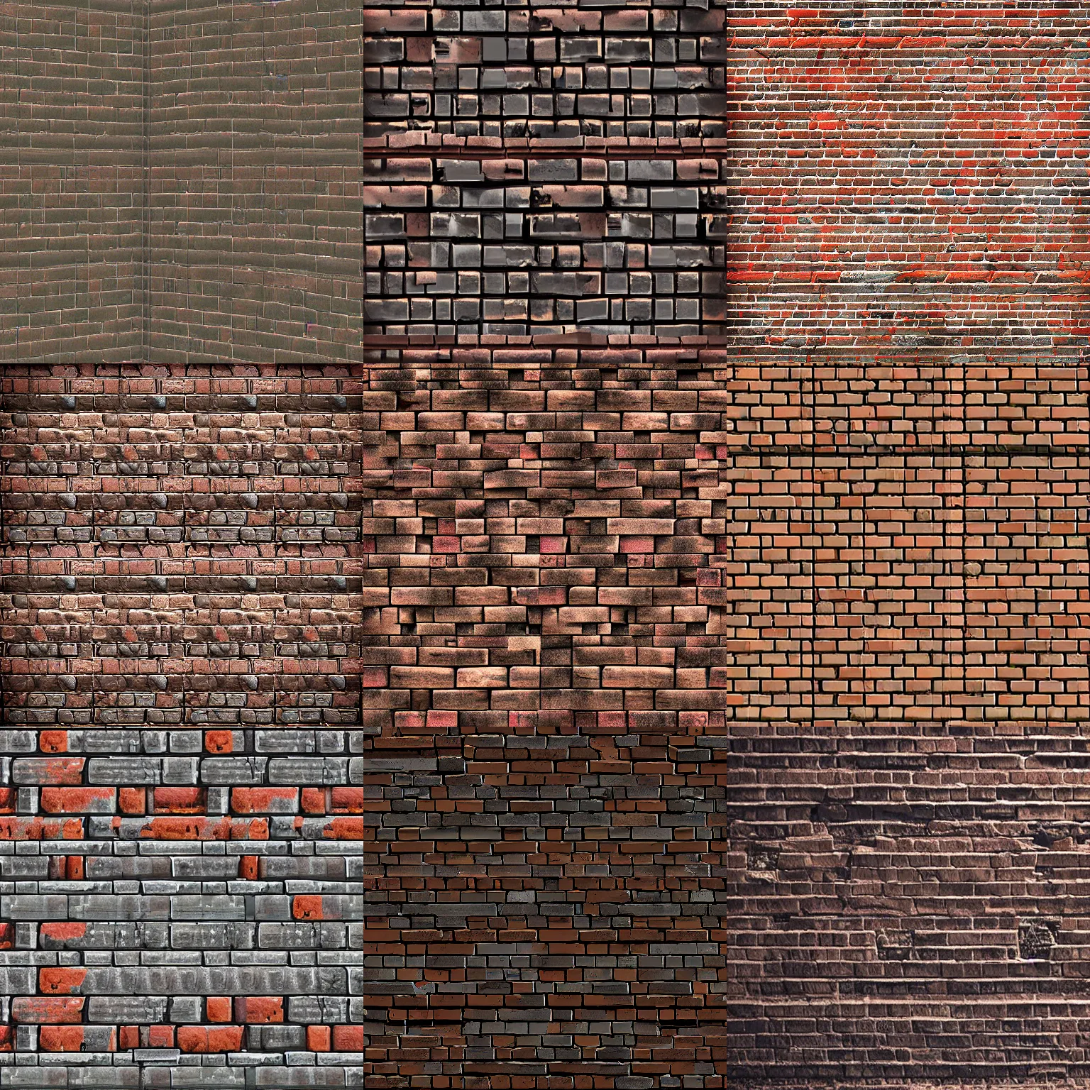 Prompt: dystopian brick wall, game texture, content library