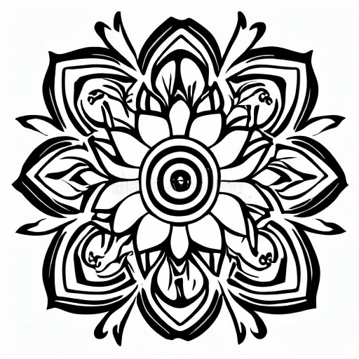 Image similar to Icon of a flower, line art, vector illustration, golden ratio